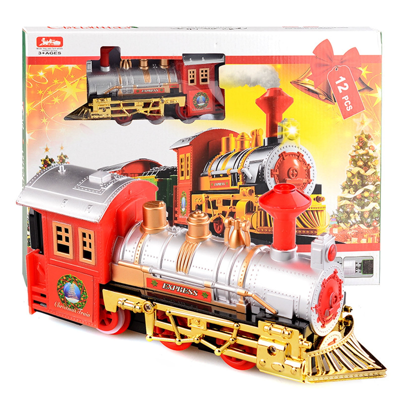 Christmas Train Set Toy Train Set with Lights and Sounds, Round