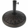 DC America 18" Round Cast Stone Umbrella Base with Interlocking Pattern, Bronze