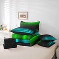 thumbnail image 6 of jejeloiu Retro Stripes Pattern 7-Piece Twin Bedding Sets,Abstract Geometric Bedding Comforter Set,Green Black Cyan Sheet Sets For Kids,Microfiber Bedroom Decor Reversible, 6 of 8