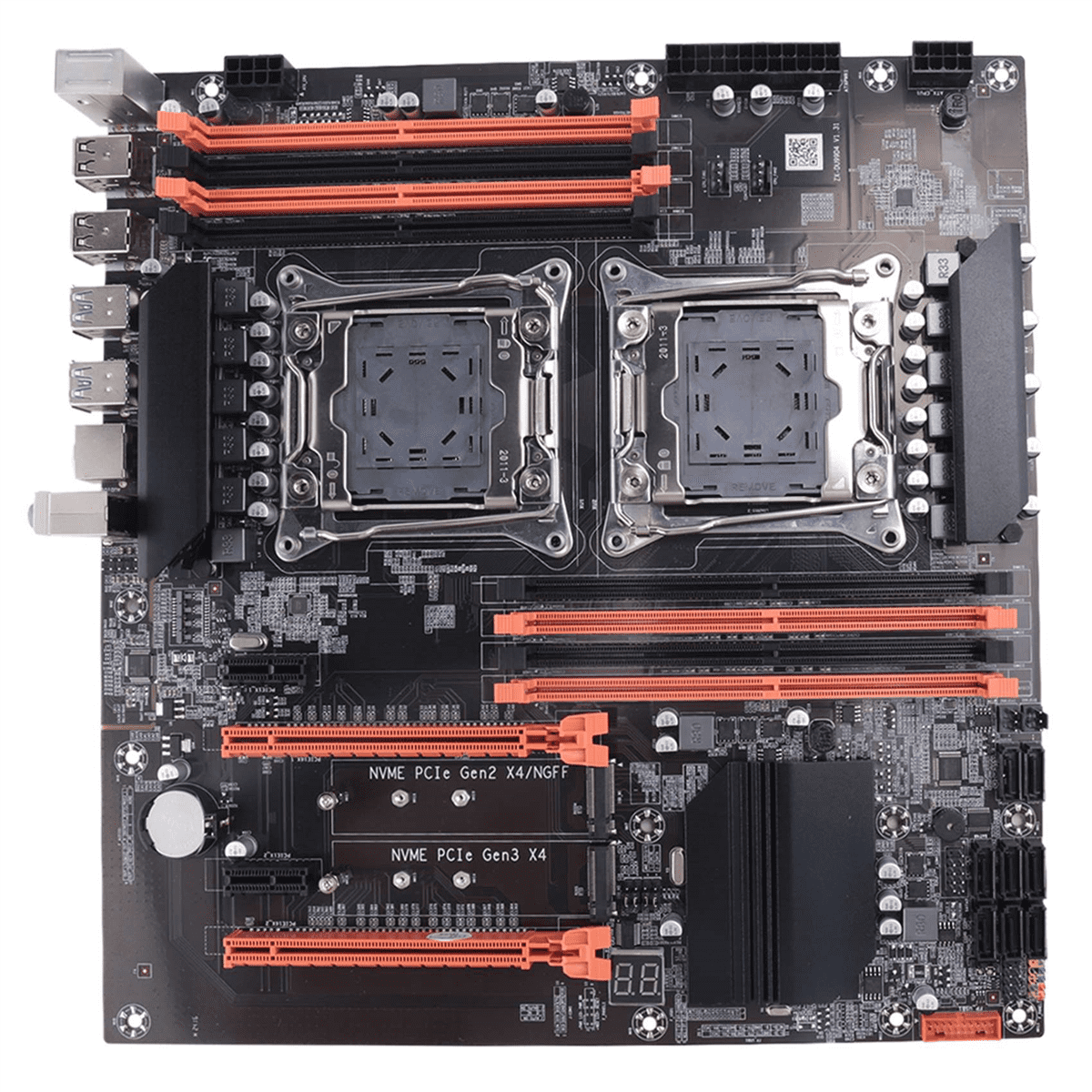 X99 Dual CPU Motherboard+ Cable+Switch Cable+Baffle+Thermal Grease LGA 2011 DDR4 Support 2011-V3 Motherboard