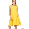 thumbnail image 3 of Zenana Women & Plus Sleeveless Jersey Flared Swing Tank Dress with Side Pockets, 3 of 4
