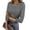 Dark Gray, variant on Workout Tops for Women Casual 3/4 Length Sleeve Slim Top Fashion Boat Neck Knit T-Shirt Striped Print Ribbed Pullover Blouses Black L