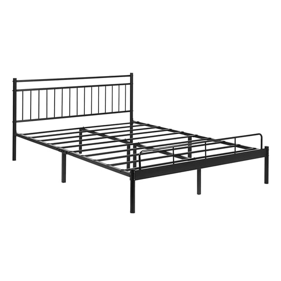 Garden Elements Luna Modern Steel Bed Frame with Underneath Storage Space for Full Sized Mattresses, Black - Minimalist Design to Fit All Bedroom Decor