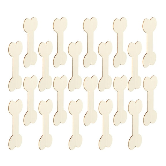BRIGHTFUFU 20Pcs Diy Dog Ornaments for Diy Projects and Gifting in Beige Wood