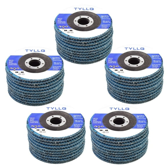 findmall 50 Pcs 4-1/2" X 7/8" 40 Grits Premium Zirconia Flap Discs Grinding Wheel Sandpaper for Grinding