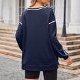 thumbnail image 4 of Oversized Sweatshirts for Women 2025 Fall Long Sleeve Crewneck Side Slit Color Block Sweatshirt Pullover Tops, 4 of 6