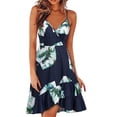 thumbnail image 2 of Vestido HUOGUO, sin mangas, cuello en V, estampado casual, para mujer, 2 of 5