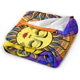 thumbnail image 2 of Stay Wild Moon Child Flannel Blanket Hippy Room Decor Soft Cozy Lightweight Sun Moon Throw Blanket Gifts for Couch Sofa Bed Livingroom Car Camping 60"x50", 2 of 6