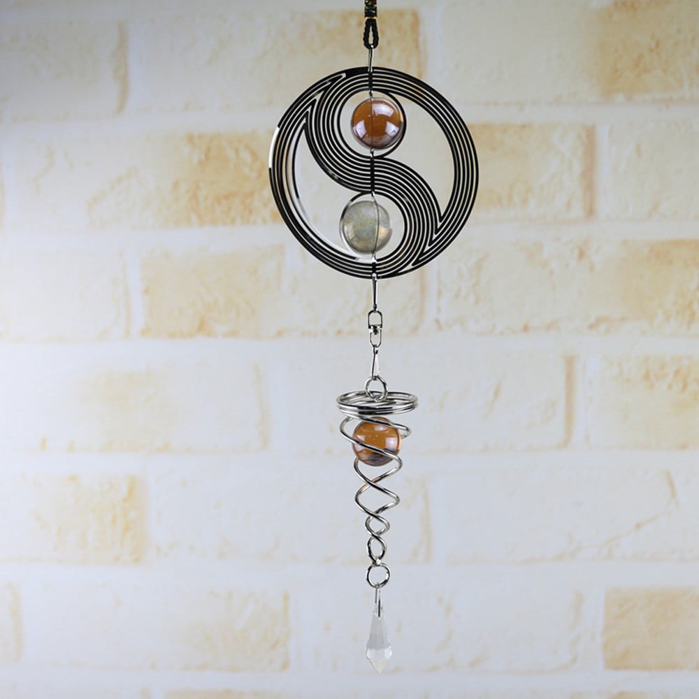 With Motor 3D Metal Hanging Wind Spinner/Wind Chime with Helix Spiral Tail 