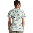 thumbnail image 3 of Tooniforms Scrubs Top For Women V-Neck Print TF738, 3 of 7