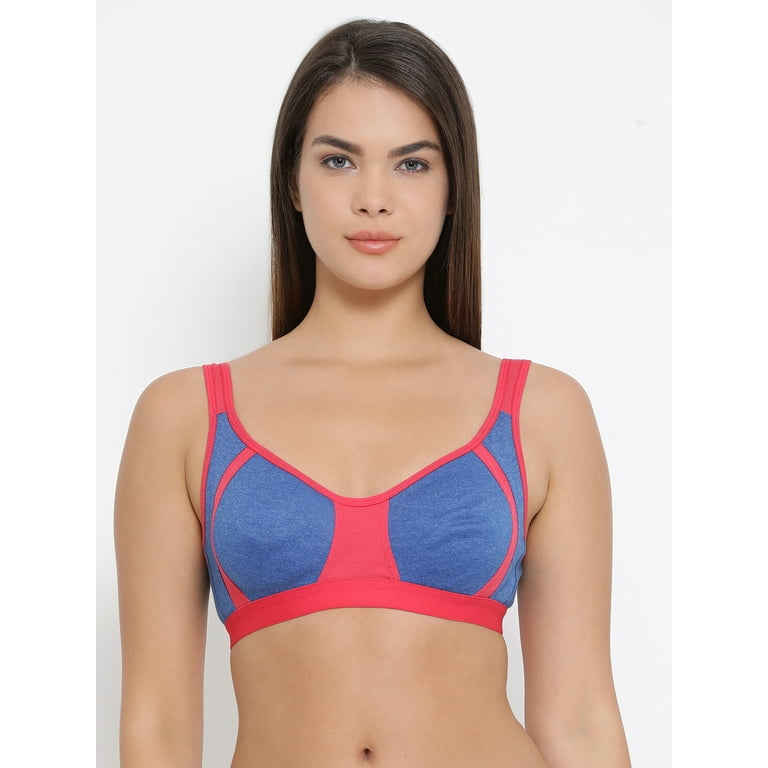 Clovia Non-Padded Non-Wired Full Coverage T-Shirt Bra in Navy