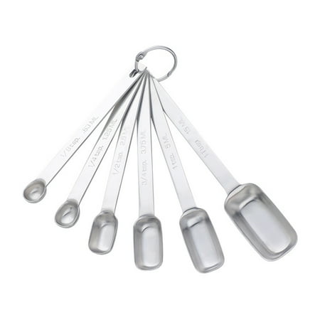 

6 Pcs Stainless Steel Measuring Spoons Set Teaspoon Coffee Sugar Scoop for Kitchen Cooking Baking Tool