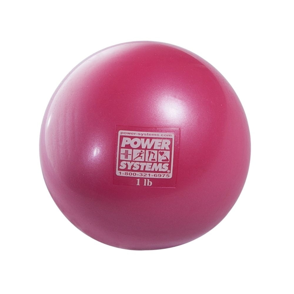 Power Systems Soft Touch Medicine Ball (1 lb), Durable Weighted Exercise Ball for Strength Training