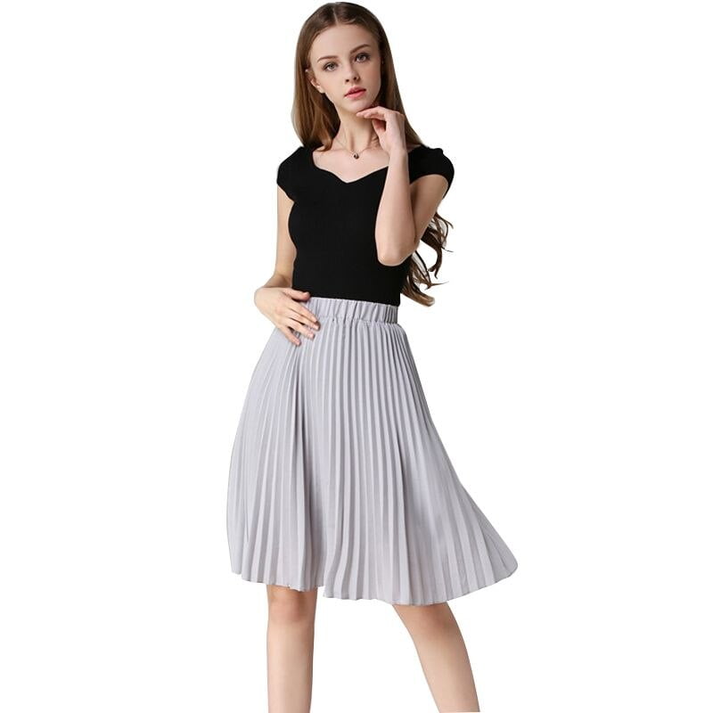 mid length pleated skirts walmart
