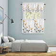 thumbnail image 6 of Yellow Flowers Kitchen Curtains Valances and Tiers Set of 3 Abstract Spring Autumn Simple Yellow Floral Black Leaves Tier Curtains and Valance with Rod Pocket for Small Windows, 27.5"x36", 6 of 9
