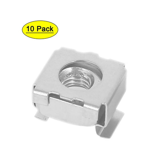 M5 Female Thread 304 Stainless Steel Cage Nuts Silver Tone 10pcs