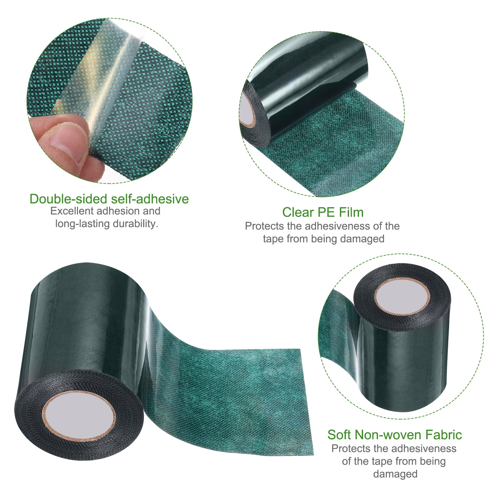 Uxcell Artificial Grass Tape 3.94" x 16.4 ft Double-Sided Turf Seam Tape, Green