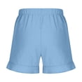 thumbnail image 5 of CYRBOKO Girls Shorts, Comfy Elastic Waist Summer Loose Fit Bottoms with Pockets Light Blue Size 9-10 T, 5 of 7