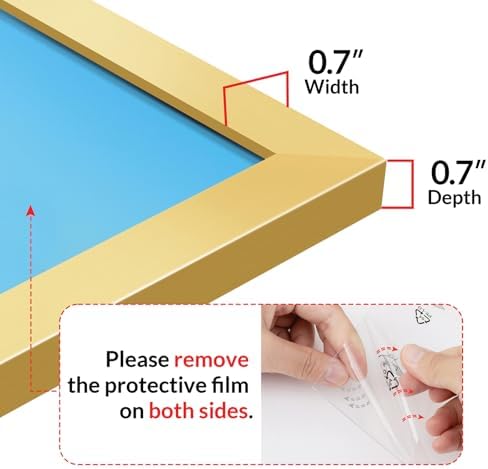 24x32 Picture Frame for Wall Display, 24x32 Gold Picture Frame with HD Plexiglas, 24 x 32 Poster Frame 1 Pack, Display Frame for Vertical or Horizontal, Classic Collection