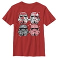 thumbnail image 1 of Boy's Star Wars Christmas Stormtrooper Helmets  T-Shirt - Red - Small, 1 of 2