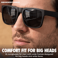 thumbnail image 6 of Grinderpunch XL Polarized Men's Oversized Sunglasses Big Heads Wide Face Large Head Fit Sports Driving Fishing Extra Wide Sunglasses, 6 of 8