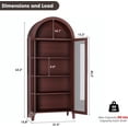 thumbnail image 2 of Lumiparty Arched Kitchen Pantry Cabinet, 5-Tier Storage Cabinet for Kitchen Dining Room, Walnut, 2 of 7