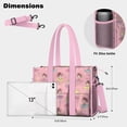 thumbnail image 5 of Teacher Tote Bag,Ballet Princess Pattern Teacher Utility Tote Bag,Large Work Tote Bags for Women with Multiple Pockets,Top Zipper Closure,13.8x10.6x6.7 Inch, 5 of 5