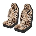 thumbnail image 4 of KUIFORTI Leopard print Automotive Seat Covers Elastic Fabrics Full Protection Two Front Only for Car Warm Auto Interior Cover Anti-Slip Universal Fit Most Cars Sedan SUV, 4 of 7