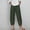 Army Green women wide leg capri pants a1, variant on Cagogo Womens Wide Leg Capri Pants Summer Casual Elastic Waist High Waisted Flowy Cotton Linen Trousers for Beach Vacation Work Plus Size Pockets Boho Clothes, Brown M