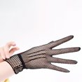 thumbnail image 4 of Qarigey Guantes de rejilla de malla antideslizantes, textura de alta gama y guantes de costura fina, boda de rejilla de malla guantes y mitones negro, 4 of 6