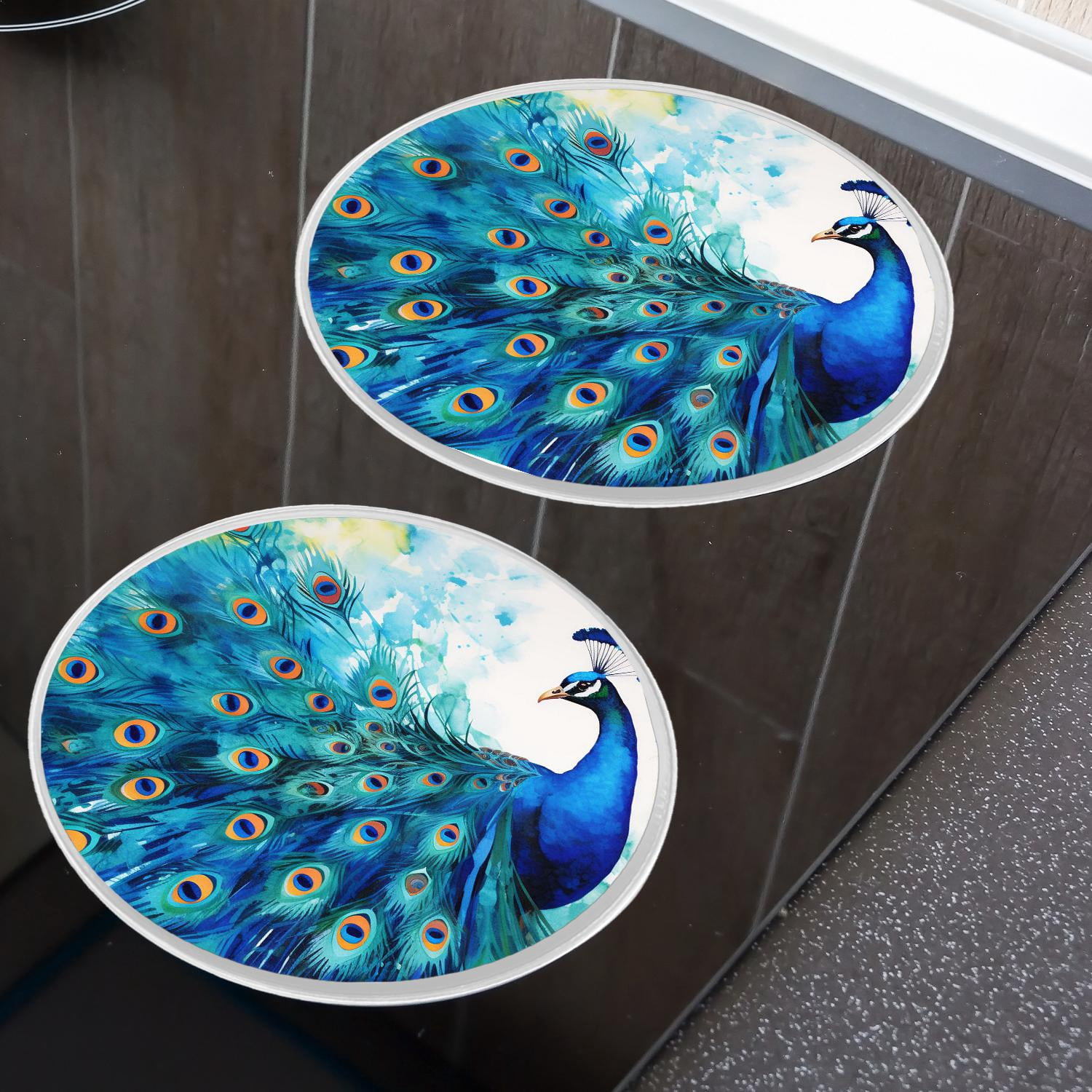 Metal Stove Burner Covers 4 Pcs Metal Round Stove Burner Covers 8Inch And 10Inch ,beautiful peacock head Pattern, for Home Decor Cooktop Decorative