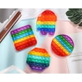 thumbnail image 4 of Paquete de 4 cuadrados Push Pop Bubble Fidget It Sensory S, silicona para aliviar el estrés haciendo estallar su juego Poppers para adultos, mujeres y niñas (arcoíris, morado, azul, blanco) Adepaton CJWUS-6900, 4 of 7