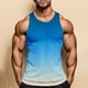 thumbnail image 5 of Camiseta sin mangas con cuello en V para hombre, de punto, con rayas verticales, para fitness, deportes, ocio, ajustada, con degradado, con cuello en I y hombros anchos., 5 of 7