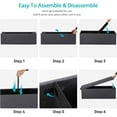 thumbnail image 4 of BOBOKY 43Inches Storage Ottoman Bench, Folding Footrest Padded Seat, Storage Chest Long Shoes Bench with Divider, Holds up to 660 lbs, for Living Room, Entryway, Bedroom, Dark Gray, 4 of 5