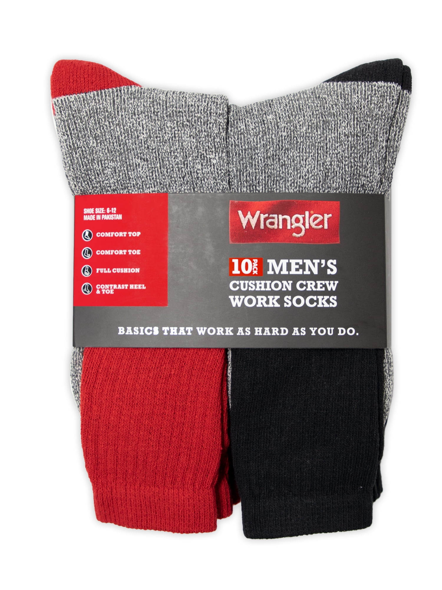 Wrangler Men's Heavy Boot Socks, 10 Pair