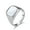 Silver, variant on 15mm Square White Shell Band Stainless Steel Men Women Ring Gold /Silver Sz 6-12
