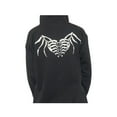 thumbnail image 2 of Qiylii Women Hoodie, Skull/Skeleton Print Hooded Zipper-Open Sweatshirt, 2 of 6