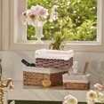thumbnail image 5 of Cesta de almacenamiento tejida, cesta de almacenamiento tejida de paja, caja de llaves para aperitivos de escritorio, 5 of 5