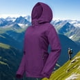 thumbnail image 6 of Miluxas Women's Softshell Hooded Jacket Warm Lightweight Waterproof Insulated Windbreaker with Pocket Purple XXL(XXL), 6 of 7