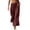 Wine, variant on Costeam Womens Ruffle Cuff Jogger Ankle Pants Loose Casual Fit Deep Side Pockets Adjustable Drawstring Elastic Waist Soft Flow Fabric Solid Color Cropped Full Length Trousers