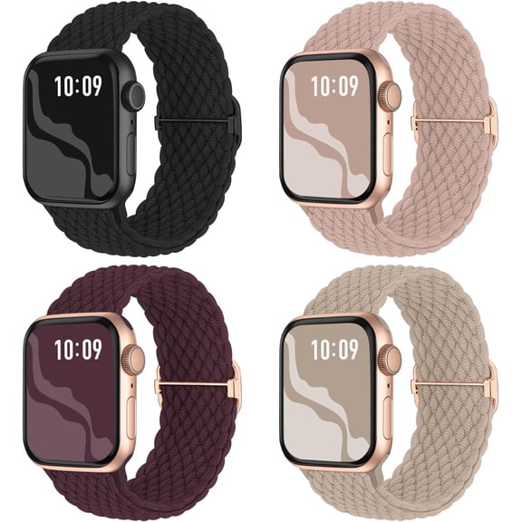 EIKODO-Braided Stretchy Solo Loop Compatible for Apple Watch Band 38mm 40mm 41mm 42mm 44mm 45mm 46mm 49mm for Women Men, Nylon Elastic Straps Wristbands for iWatch Series 10 9 8 7 6 SE 5 4 3 2 Ultra