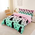 thumbnail image 2 of jejeloiu Gradient Silhouette Pattern Duvet Cover Set For Kids,Cute Pet Cat Loves Bedding Full For Girl,Reversible,3-Piece(No Comforter), 2 of 6