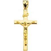 OC JEWELRY 14k. Yellow Gold Cross INRI Crucifix Charm Pendant