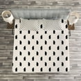 thumbnail image 3 of Ambesonne Animal Quilted Bedspread Set 3 Pcs, Black Bear Silhouettes, Queen Size, Cream and Black, 3 of 3