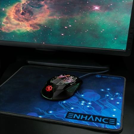 ENHANCE - Large Gaming Mouse Pad - Blue Circuit Design
