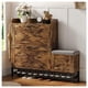 thumbnail image 2 of Estilo rural-style antiseptic wood shoe gabinete con bench y 2 flip cajones para entrada hallway o sala de estar, 2 of 7