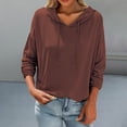 thumbnail image 6 of Womens Tops Loose Fitting Oversized Long Sleeved Hooded T Shirt Made Of Suitable For Casual Base Layer Slimming And Sun Protective Blouses For Women, 6 of 7