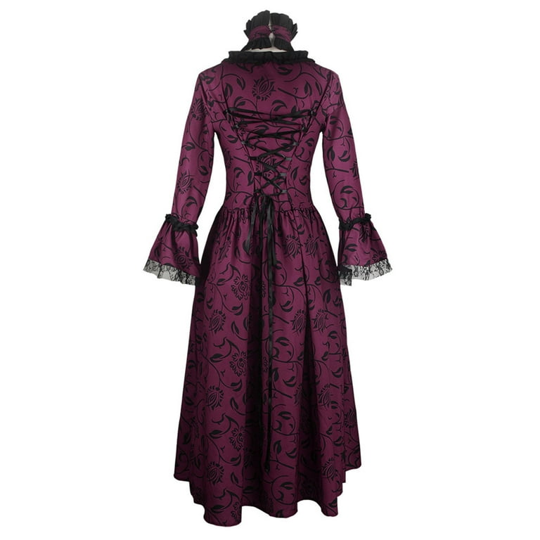 QUYUON Black Homecoming Dresses Clearance Halloween Dress for Women Plus Size Dress Hawaiian Dresses Women Squared Neckline Long Sleeve Ankle Length Bodycon Dress Style D 19660 Purple M Walmart