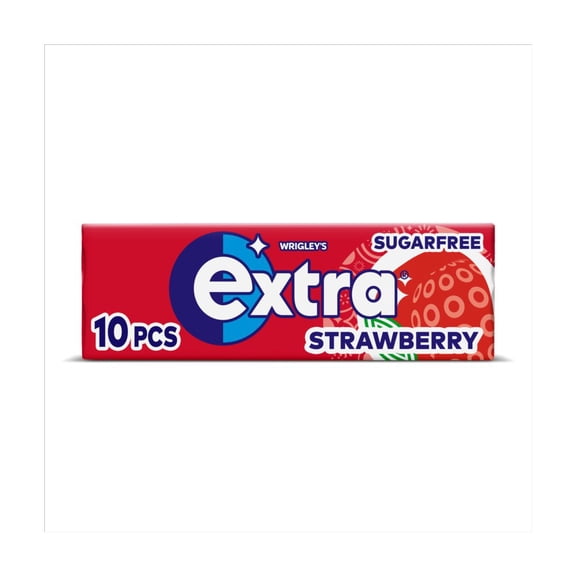 Extra Strawberry Flavour Sugarfree Chewing Gum 10 Pieces (pack of 30)