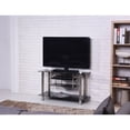 thumbnail image 2 of Contemporary Home Living 39" Black Contemporary Style Wide Glass TV Stand, 2 of 3